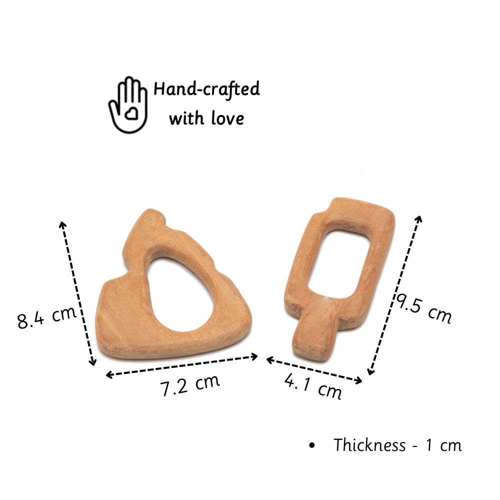 Wooden Teethers - Cheese and ice-cream stick